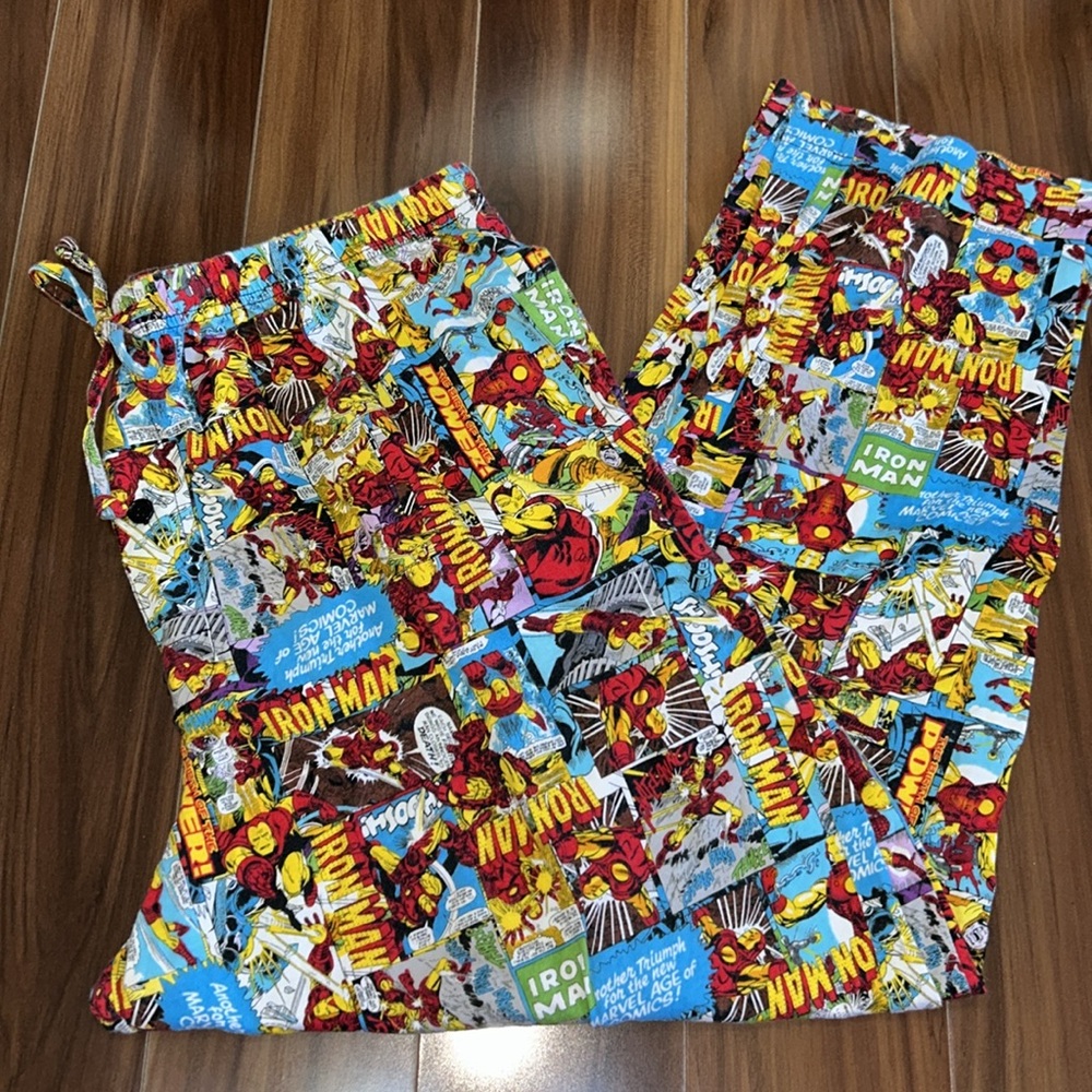 XL Marvel 100% cotton Iron Man Comics Graphic pajama pants with pockets